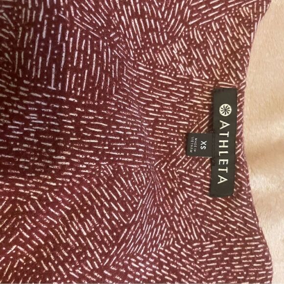 Athleta Thera High Neck Burgundy Printed Dress size XS - Picture 6 of 9
